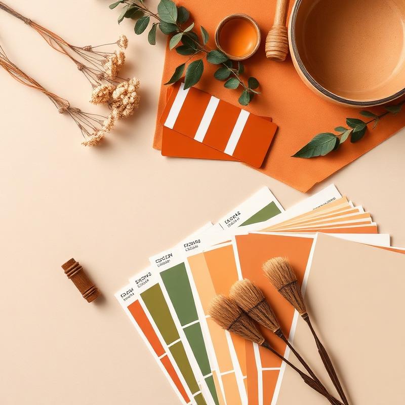 Farbfächer mit abgestimmter Farbpalette für ein Restaurant-Designkonzept